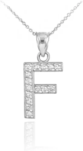 Miniatura 21 de Claddagh Gold . Collar con colgante de letra inicial de plata de ley 925 con circonita cúbica - Elección de tamaños