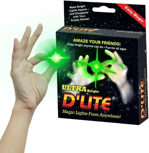 D'lite Juego de trucos de iluminación de pulgar mágico, 2 dedos mágicos originales increíbles y ultra brillantes, trucos de magia de primer plano y