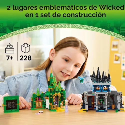 Miniatura 2 de LEGO Wicked Emerald City & Kiamo Ko Castle Juguete de Construcción - Figuras de juguete de Elphaba y Glinda, 2 sets de juego construibles