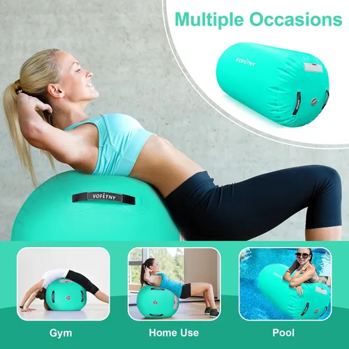 Miniatura 4 de VOFiTNY Gimnasia Equipo de Tumbling Barril de aire Inflable Octágono Vaso Rodillo Back Bend Trainer Animadoras Sin Bomba Menta nopump