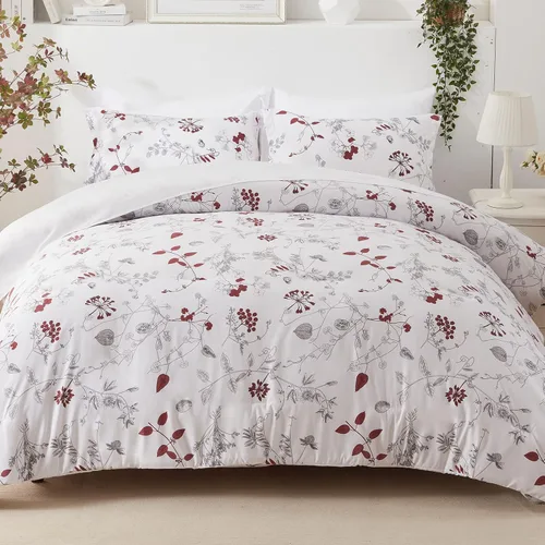 Miniatura 24 de EMME Bed-in-A-Bag - Juego de edredón de 5 piezas para cama Twin de microfibra cepillada y relleno de plumón sintético, suave y cómodo, lavable a 01