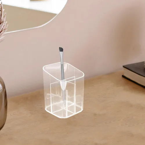 Miniatura 4 de 2pcs Makeup Brush Holder Pen Cup Organizer Plastic Cosmetic Brush Stand Makeup Case for Desktop Cosmetics Storage and Desk Use