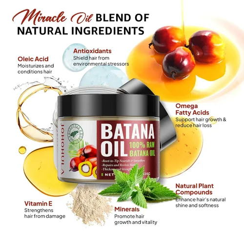 Miniatura 4 de Aceite de batana crudo para el crecimiento del cabello: aceite de batana 100% puro que fortalece el cabello fino, nutre las puntas abiertas secas