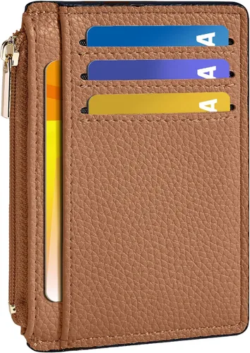 Miniatura 32 de Tipmile Tarjetero compacto para tarjetas de crédito con ventana de identificación para mujer, delgada y minimalista, bolsillo frontal, cartera