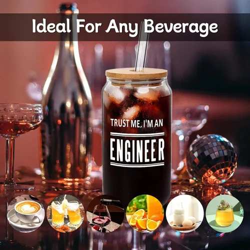 Miniatura 5 de ANOTION Taza de ingeniero para él, regalos para el día de San Valentín, regalos de broma para él, lindas tazas de vidrio, regalos para ingenieros