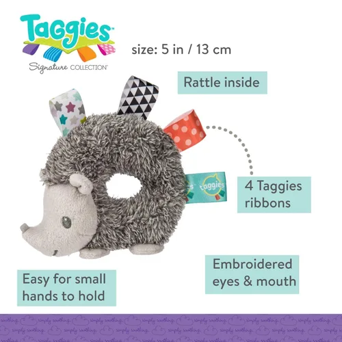Miniatura 2 de Taggies Heather Hedgehog Sonajero bebé Sonajero de bebé jaspeado