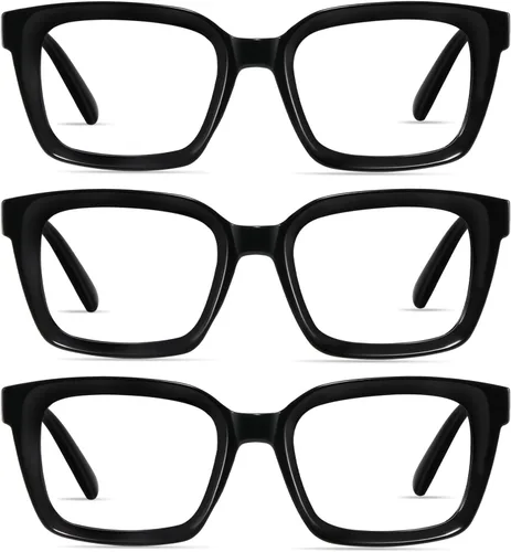 Miniatura 8 de XVXV Reading Glasses for Women Men - Blue Light Blocking Readers Oversize Square Anti Glare with Spring Hinge Mix1