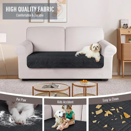 Miniatura 4 de TAOCOCO Funda de cojín de sofá 100% impermeable reversible, funda de asiento de sofá para perros y mascotas, funda de sofá biplaza para sofá