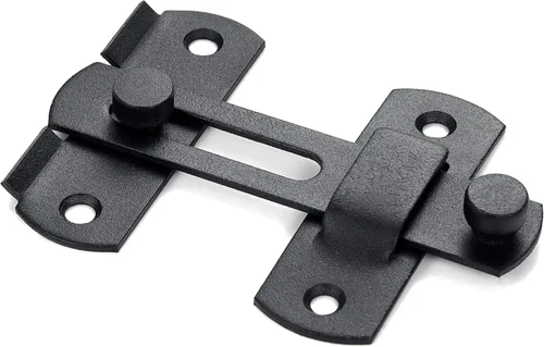 Miniatura 6 de INIRET 6 paquetes de pestillos para puerta de granero, 3.93" x 2.75", acero inoxidable negro mate, pestillo abatible para puerta de granero/portón