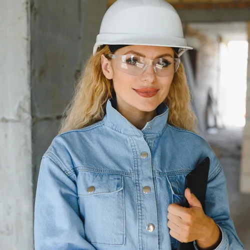 Miniatura 6 de Salfboy Gafas de seguridad transparentes a granel de 10 ANSI Z87.1, gafas protectoras resistentes a arañazos para trabajo, laboratorio, construcción