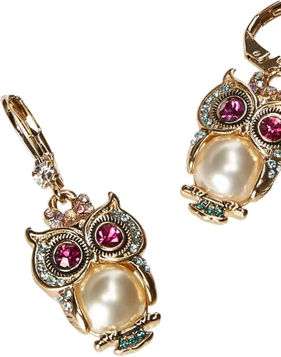 Miniatura 2 de Betsey Johnson - Aretes de gota de búho de Pearl Critters