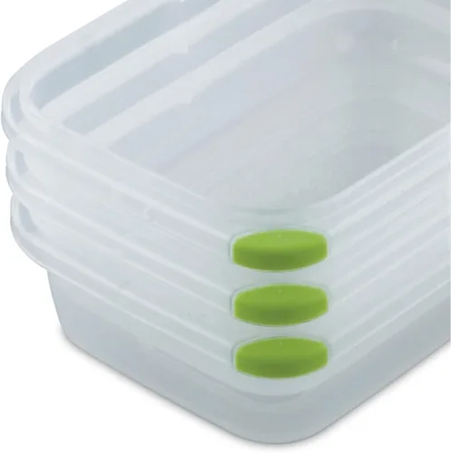 Miniatura 9 de Sterilite Ultra-Seal 3.1 tazas rectángulo, recipiente hermético para almacenamiento de alimentos, tapa con pestillo, apto para microondas