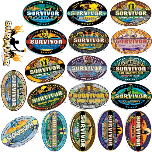 Miniatura 4 de Survivor - Paquete variado de 100 calcomanías de vinilo troqueladas – Calcomanías de logotipo icónicas de temporada para laptop, botella de agua