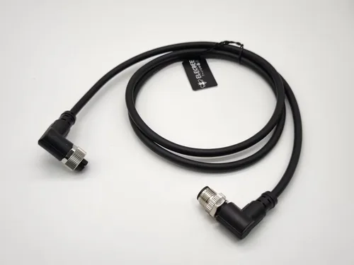 Miniatura 6 de Elecbee M12 Conector de ángulo recto macho a hembra A-Coding 1M AWG22 hembra a macho Cable M12 (5 pines)