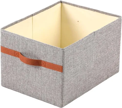 Miniatura 8 de ALYER Organizador de almacenamiento plegable de tela con asas, contenedor para dormitorio, oficina, armario, bebés, guardería, juguetes, libros