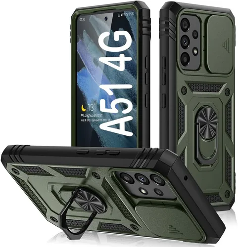 Miniatura 50 de PASNEW Funda para Samsung Galaxy A54, Soporte Metálico y Cubierta Deslizante para Cámara, Militar Multicapa Resistente de Cuerpo Completo a Prueba
