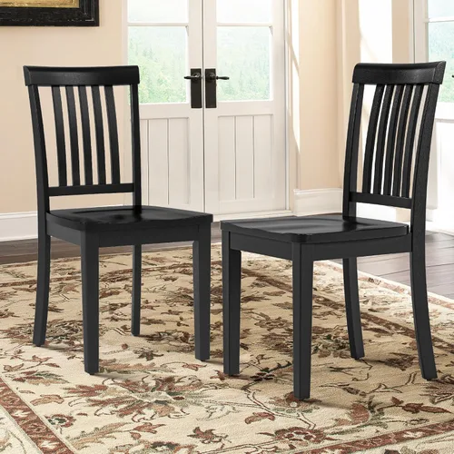 COLAMY Juego de 2 sillas de comedor de madera, silla auxiliar de cocina Windsor con respaldo alto, sillas de comedor de granja para cocina, comedor,