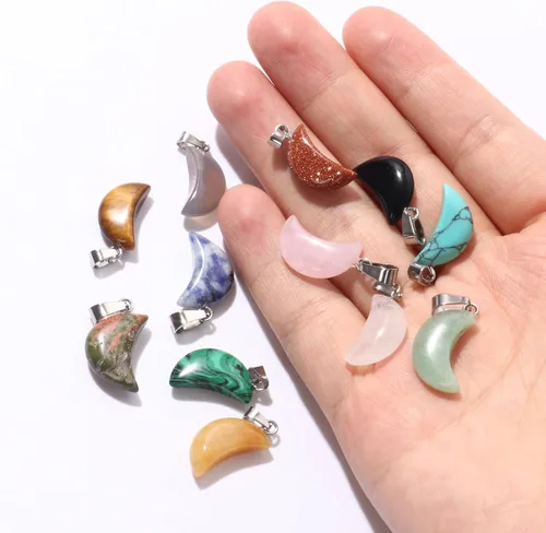 Miniatura 5 de Cadikez 12 piezas colgantes de cruz de piedra natural, cristales curativos de cuarzo chakra reiki colgantes de piedras preciosas dijes a granel
