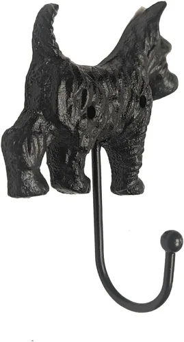 Miniatura 2 de Treasure Gurus - Gancho para perro de hierro fundido Scottie para colgar en la pared, para sombrero, soporte para correa para mascotas, llavero