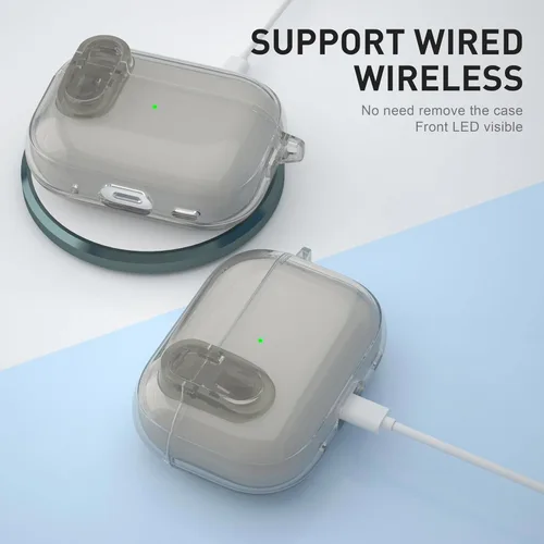 Miniatura 6 de Valkit Funda compatible con AirPods Pro, transparente con kit de limpieza, funda protectora de TPU suave para AirPods Pro Gen 2nd/1st 2023/2022/2019