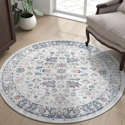 Miniatura 21 de jinchan Alfombra de entrada de 2 x 3 pulgadas, lavable, diseño floral vintage, tapete pequeño para interiores, bohemio, ligero, delgado