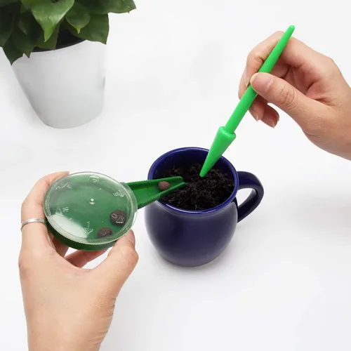 Miniatura 6 de Coolrunner Juego de 6 dispensadores de semillas de siembra, maceta de mano ajustable para jardín, herramienta de sembradora de plantas de flores