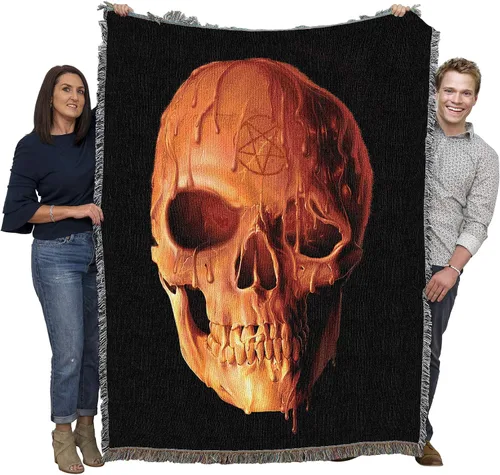 Miniatura 12 de Pure Country Weavers Manta negra con texto en inglés "I Just Here for The Boos" de fantasma, regalo de otoño, Halloween, para la parte posterior