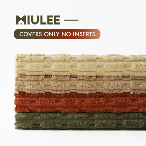 Miniatura 6 de MIULEE Juego de 4 fundas de almohada decorativas de pana estilo bohemio de primavera de 18 x 18 pulgadas para sofá, sala de estar, sofá y cama