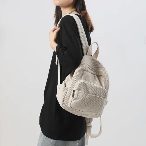 Miniatura 6 de Mochila pequeña para mujer y mujer, mochila estética, Beige, Tendencia