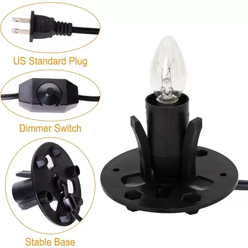 Miniatura 3 de Cable de lámpara de sal del Himalaya, con interruptor de atenuación, bombilla de Navidad, cable de lámpara de sal con control de intensidad