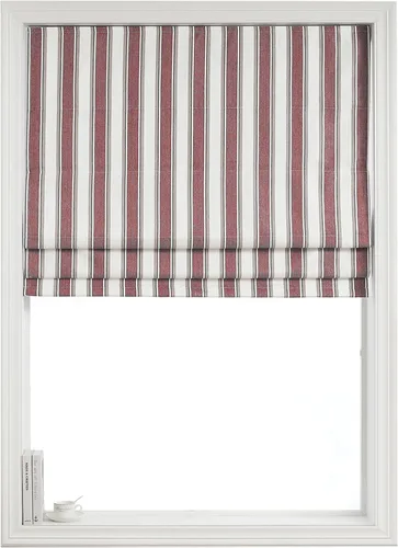 Miniatura 12 de Everyday Celebration Persianas romanas para ventanas, 100% opacas, sin cordones, rayas verticales, persianas de tela tejida, 26 pulgadas de ancho x
