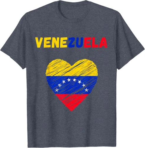 Miniatura 90 de Camiseta con la bandera venezolana con corazón de Venezuela, Negro