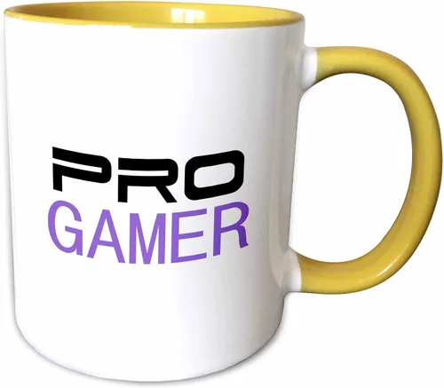 Miniatura 9 de 3dRose mug_151243_4 "Pro gamer - awesome gaming job or hobby and proud of it - computer pro-gamer in black and purple" Taza, 11 oz, Negro