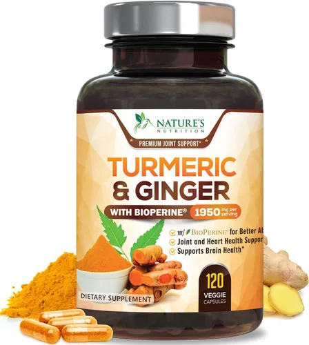 Miniatura 12 de Cúrcuma Curcumina con BioPerine & Jengibre 95% Curcuminoides 1950mg – Pimienta Negra para Absorción, Hecho en Estados Unidos, apoyo inmunológico
