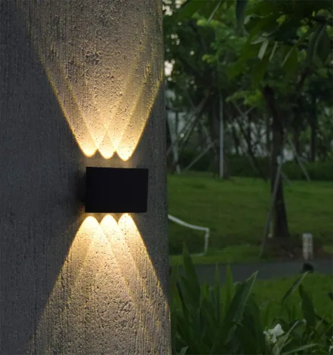 Miniatura 2 de Yosoan Moderna lámpara de pared LED IP65 impermeable con placa de respaldo, 8W 86V-265V blanco cálido 3000K aluminio interior exterior montaje