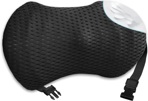 Almohada de apoyo lumbar con correas ajustables para aliviar el dolor de espalda baja. Almohada de apoyo lumbar de espuma viscoelástica para