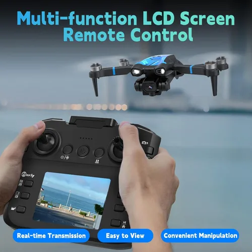 Miniatura 2 de M18LCD Drone con cámara 4K para adultos Drone con pantalla en el controlador Motor sin escobillas Posicionamiento de flujo óptico Modo sin cabeza