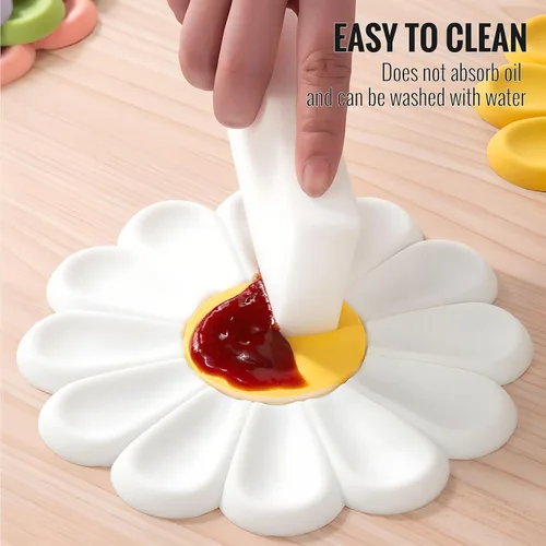 Miniatura 5 de Salvamanteles Daisy para ollas y platos calientes, 6.7 pulgadas, redondos, flexibles, de silicona, soportes calientes, posavasos antideslizantes