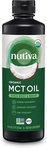 Nutiva - Aceite orgánico MCT, kosher, apto para dieta keto, certificado orgánico USDA, sin OMG, 16 onzas líquidas (paquete de 1)