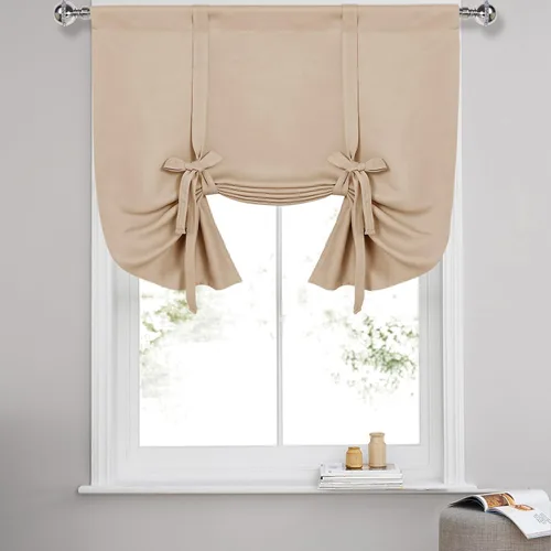 Miniatura 14 de DWCN Cortinas Opacas - Persiana Enrollable con Lazos para Ventana, Aislamiento Térmico, Oscurecimiento de Habitación, Cortinas con Bolsillo