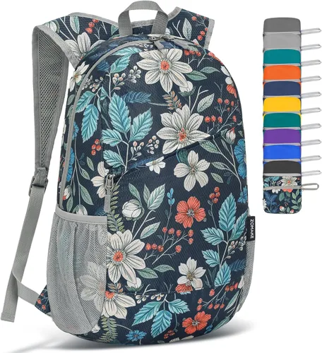 Miniatura 27 de ZOMAKE Mochila ligera y plegable, mochila pequeña para senderismo, resistente al agua, bolsa de día para viajes (azul oscuro)