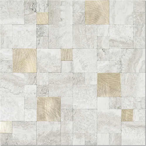 Miniatura 9 de STICKGOO - Azulejo para salpicaduras de pared de pelar y pegar, para pegar en salpicaduras de pared para la cocina y el baño, PVC, mezcla de metal