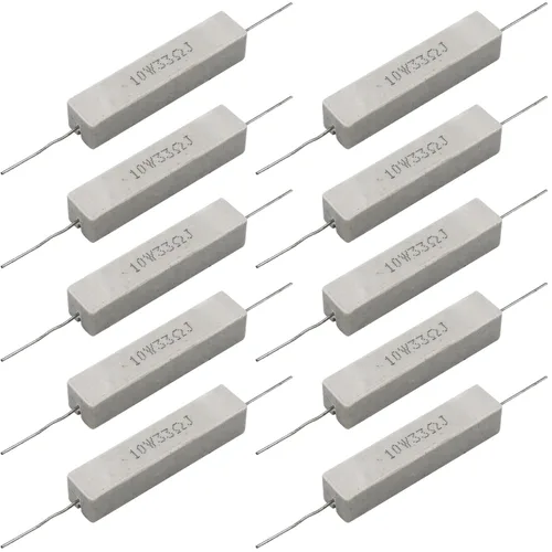 Miniatura 26 de 10 resistencias de cable de plomo axial de 10 W, 0.5 ohmios y 5 % – Resistencias de potencia de cemento cerámico fijas de heridas blancas