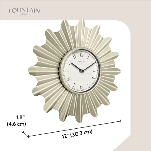 Miniatura 6 de Reloj de pared moderno de mediados de siglo de 12 pulgadas, reloj de pared de metal Starburst decorativo para sala de estar, decoración de cocina