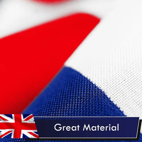 Miniatura 4 de G128 Bandera del Reino Unido, 3 x 5 pies, serie LiteWeave, impresa en poliéster 100D, bandera de país, colores vibrantes, ojales de latón UK