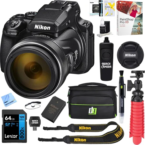 Nikon COOLPIX P1100 Superzoom Cámara digital, zoom óptico de 125x con estabilización de imagen, paquete de video Ultra HD 4K de 16 MP con memoria de