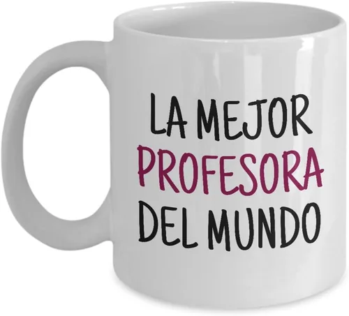 realpeoplegoods Taza para profesor de español – Idea de regalo para profesores de español – La Mejor Profesora Del Mundo