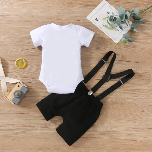 Miniatura 30 de Ropa divertida para el primer cumpleaños para bebé, ropa para bebé, con corbatín, mameluco, pantalones, conjunto de tirantes, trajes de pastel