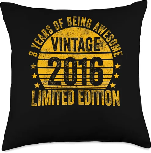 Miniatura 4 de 8 Year Old Vintage 2016 Limited Edition Bday Throw Pillow