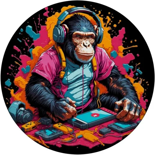 Miniatura 3 de Retro Gaming Chimp: Chimpancé Gamer Chimpancé Chimpancé Controlador de juegos PopSockets intercambiables PopGrip